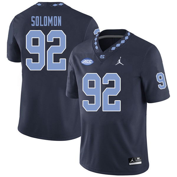 Jordan Brand Men #92 Nicky Solomon North Carolina Tar Heels College Football Jerseys Sale-Navy